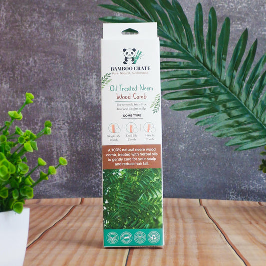 Authentic Neem Wood Comb - Dual Lily Teeth